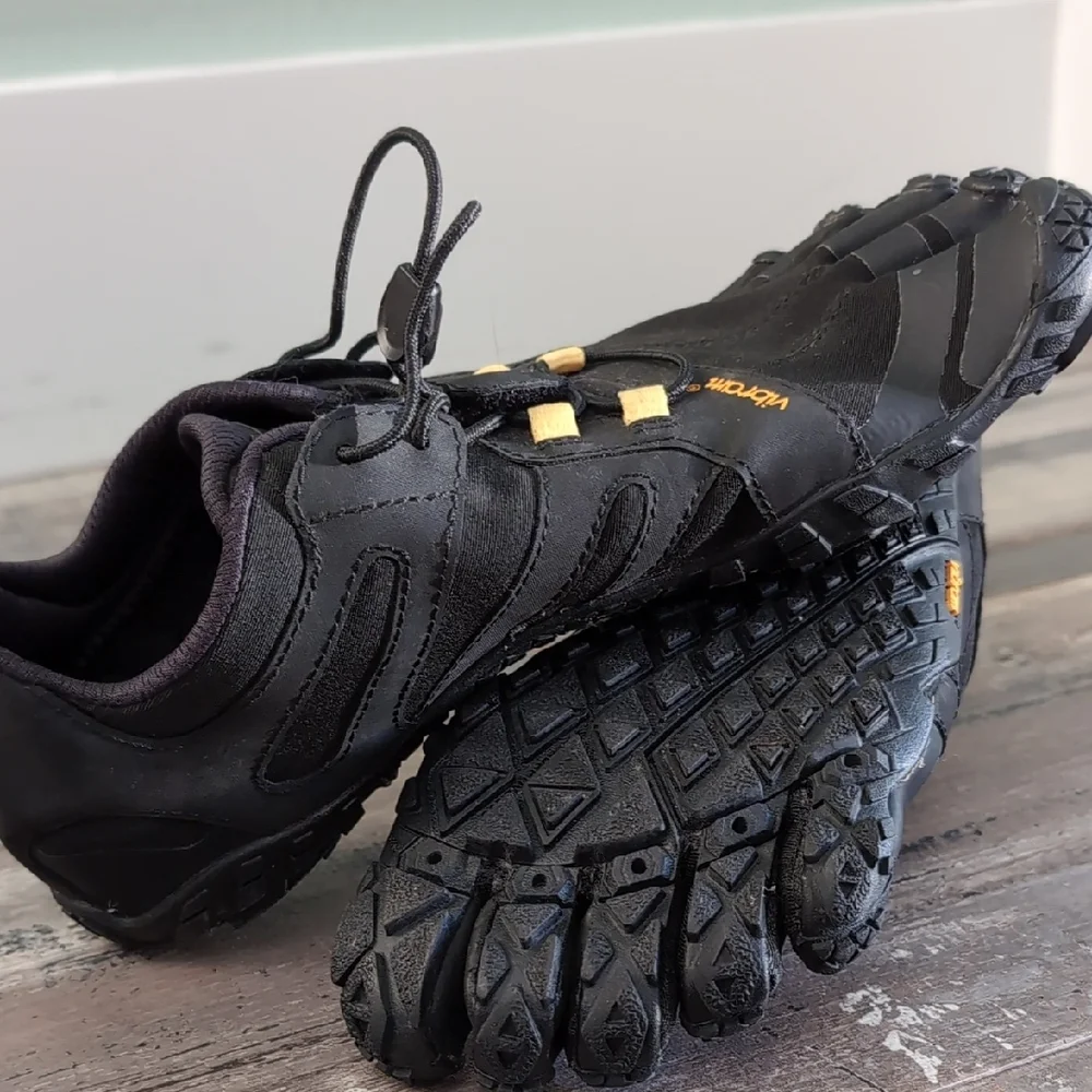 Vibram Black and Yellow Athletic Shoes - Picture 6 of 7